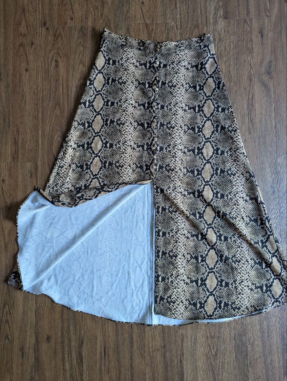 Zara Snake-Print A-Line Midi Skirt Size S - Picture 2 of 6